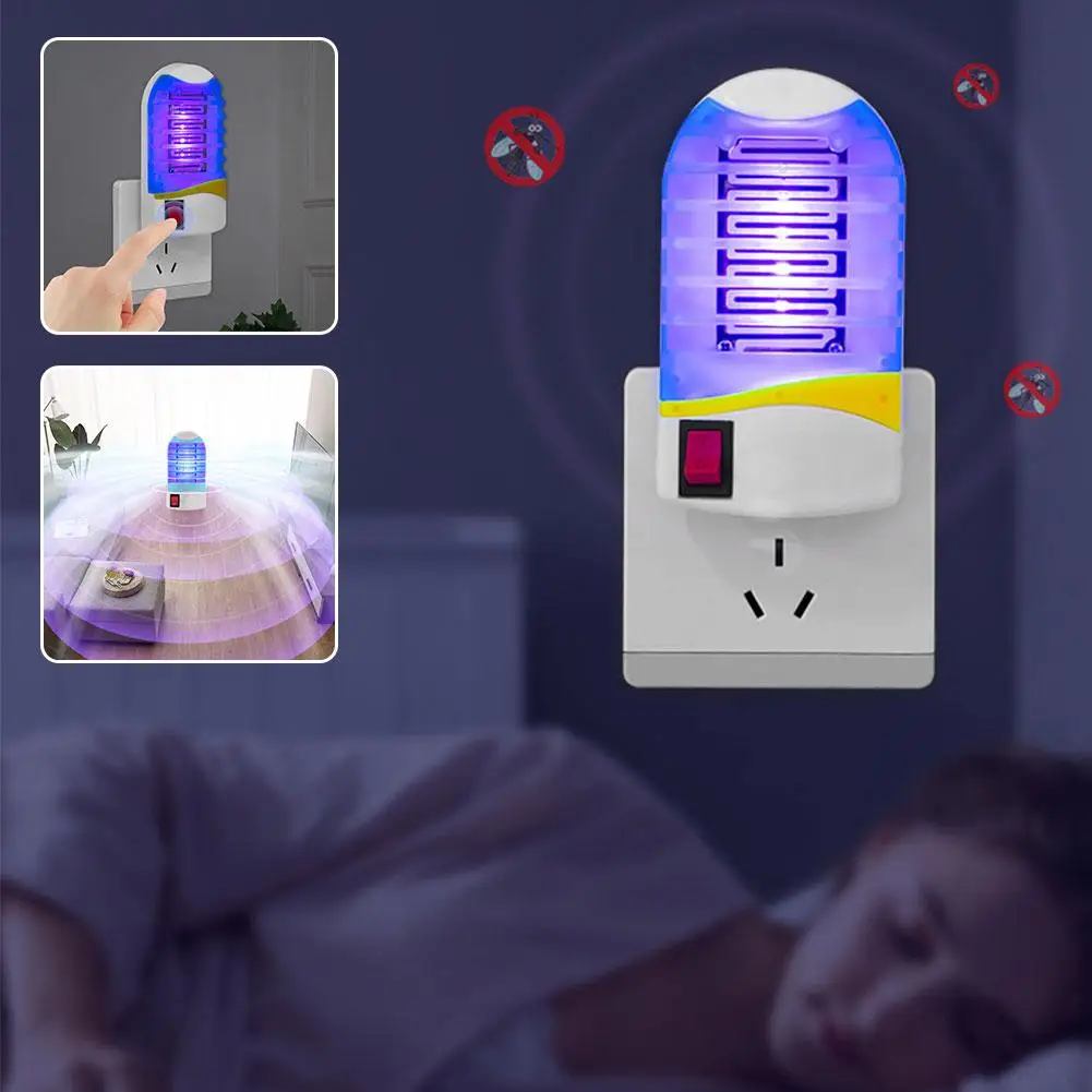 Summer 1/2Pcs LED Socket Mosquito Killer Lamp US Plug Electric Mosquito Fly Bug Insect Trap Killer Night Lamp Mosquito Light Lam