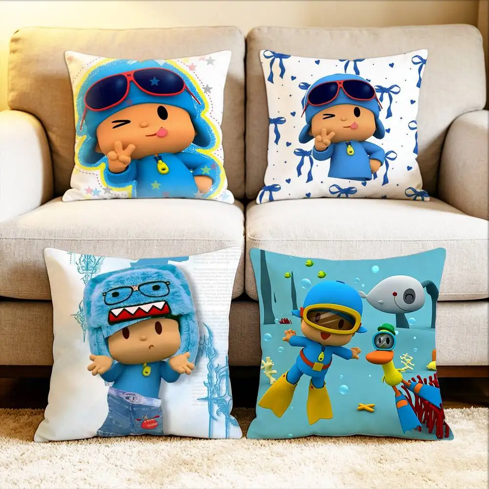 

Cartoon P-Pocoyo Various Sizes Square Pillow Case For Car Home Bedchamber Decor