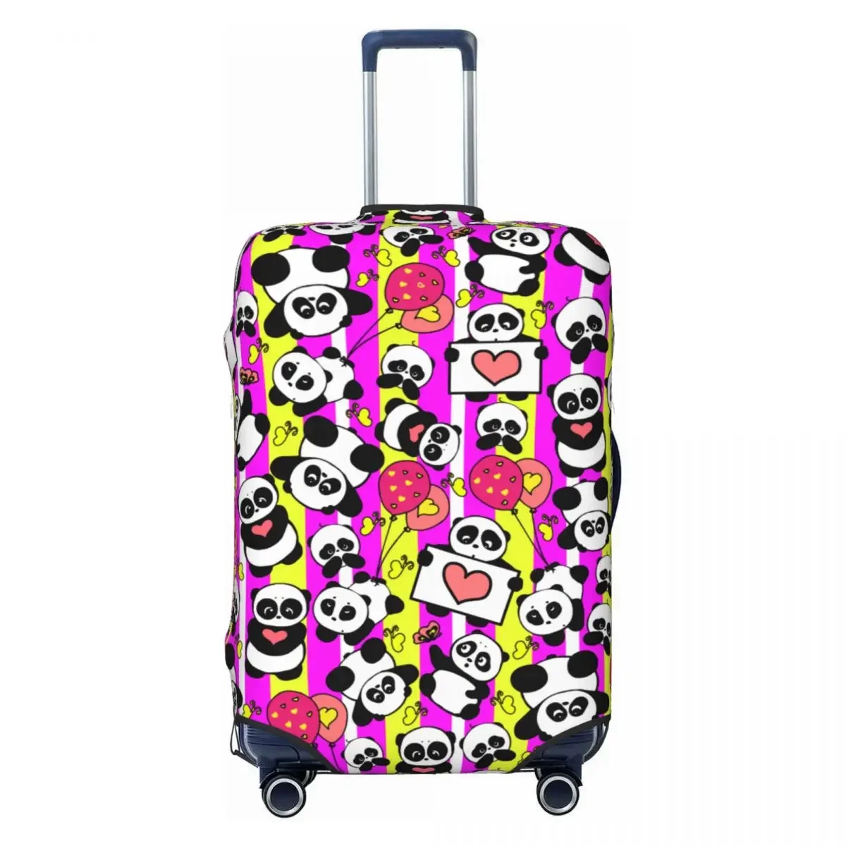 Doodle Pandas Suitcase Cover Christmas Gift Vacation Cartoon Useful Luggage Case Cruise Trip Protector