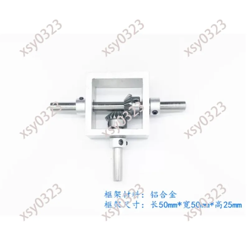 6MM 1:1 Bevel Gear 90 Degree Right Angle Dual Output Shaft Transmission Converter