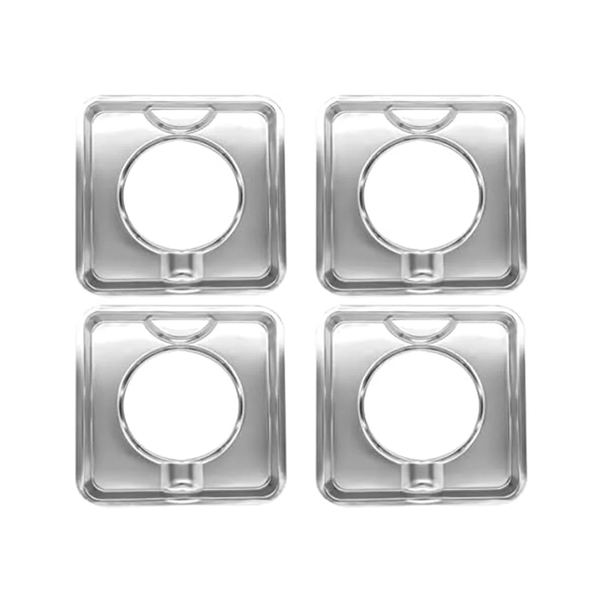 SGP-400 4 Pack Chrome Square Gas Range Pan Directly Replaces 786333, AP6011553, PS11744751 Silver