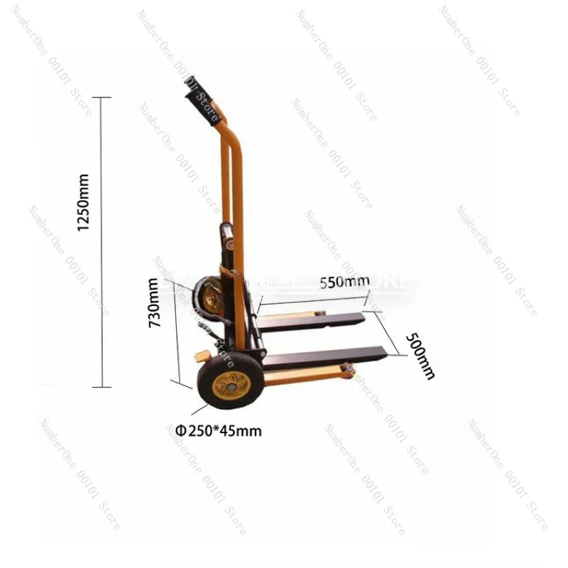 200kg Load-bearing Forklift, Portable Manual Handling Stacker, Light and Small Household Lift Truck, Hydraulic Unloading