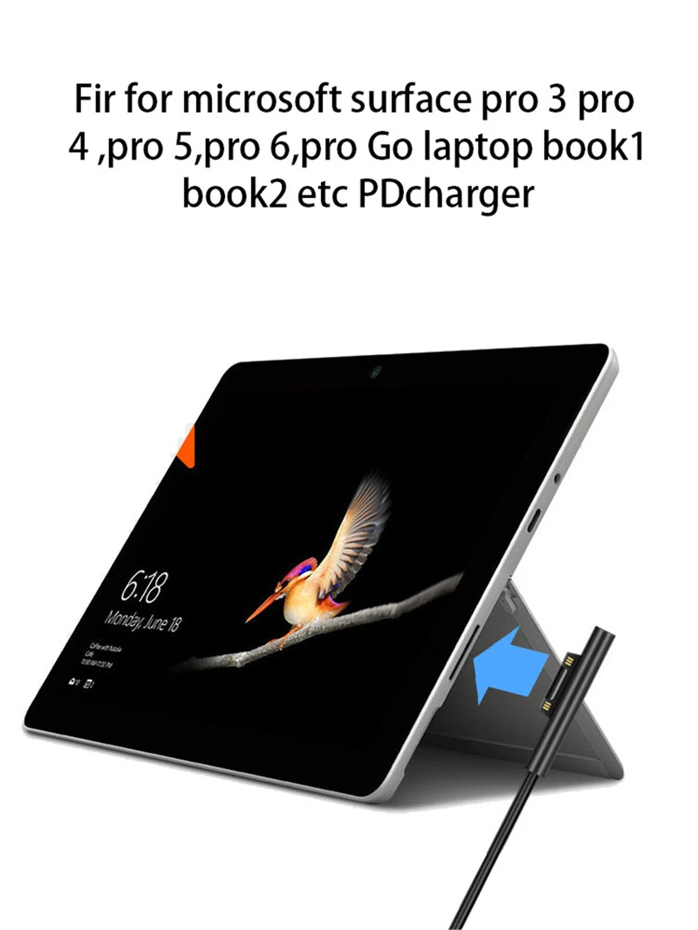 15V 3A Surface Connect to Type C PD Schnellladekabel, kompatibel mit Microsoft Surface Pro 8/7/6/5/4/3 Go3/2/1 Laptop4/3/2/1 – Detail 5