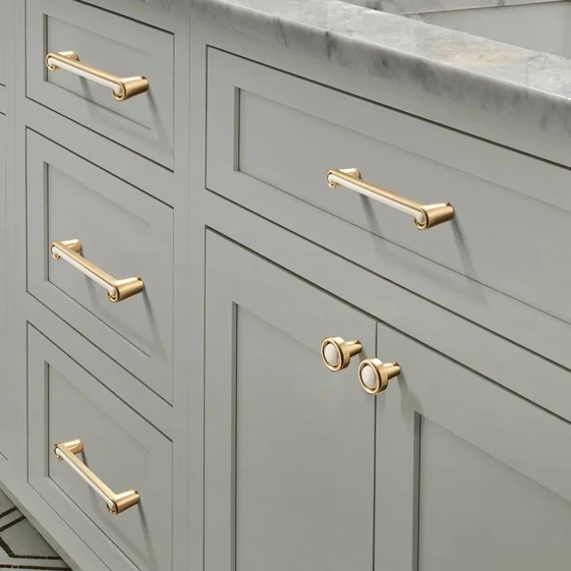 Moderner Kleiderschrank- und Küchentürgriff, Schubladen- und Schranktürgriff, Nordisch-Amerikanischer Gold-Einlochgriff, Möbelbeschlag 192MM – Detail 6