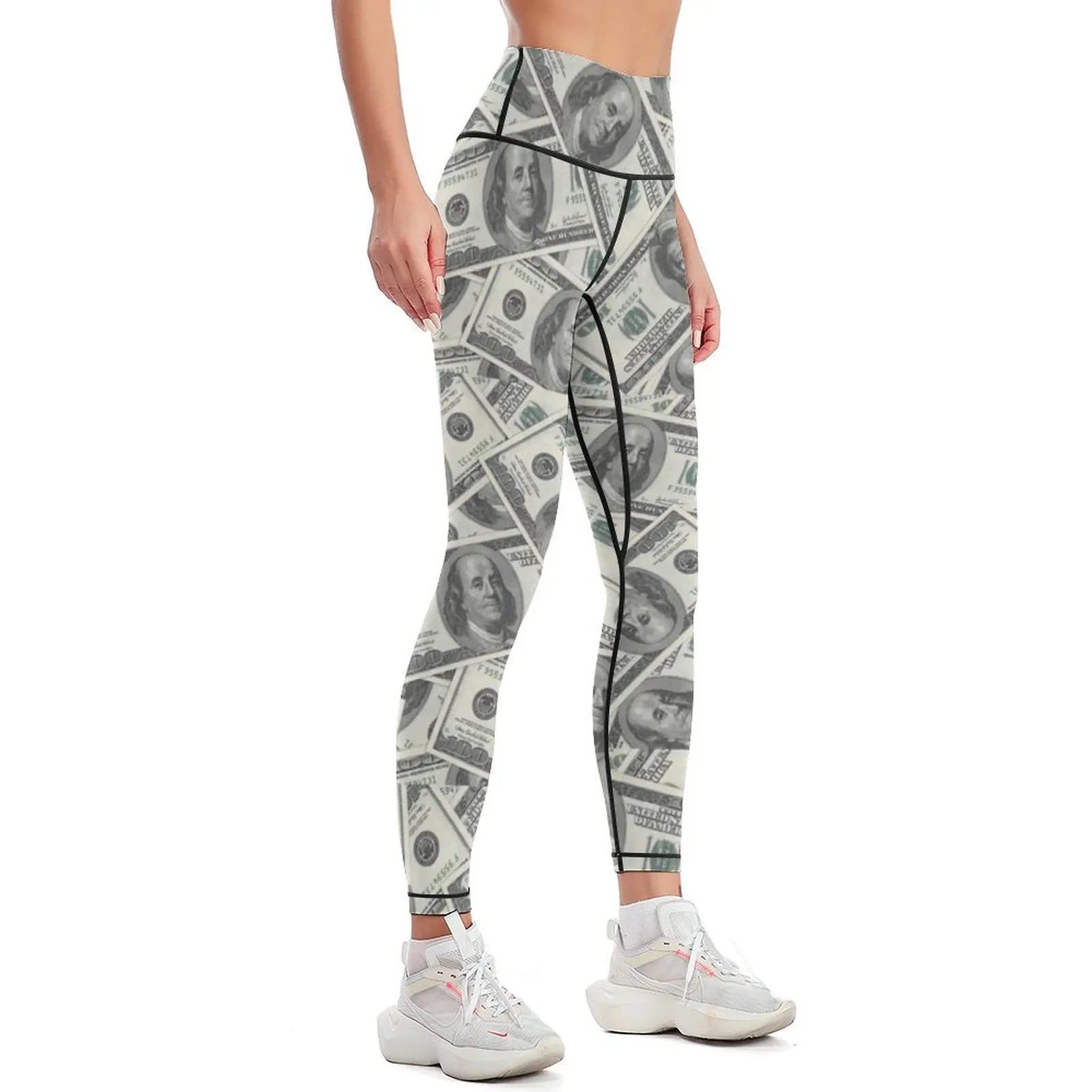 Rich Money Novelty Dollars Leggings Women sports gym wear Womens Leggings