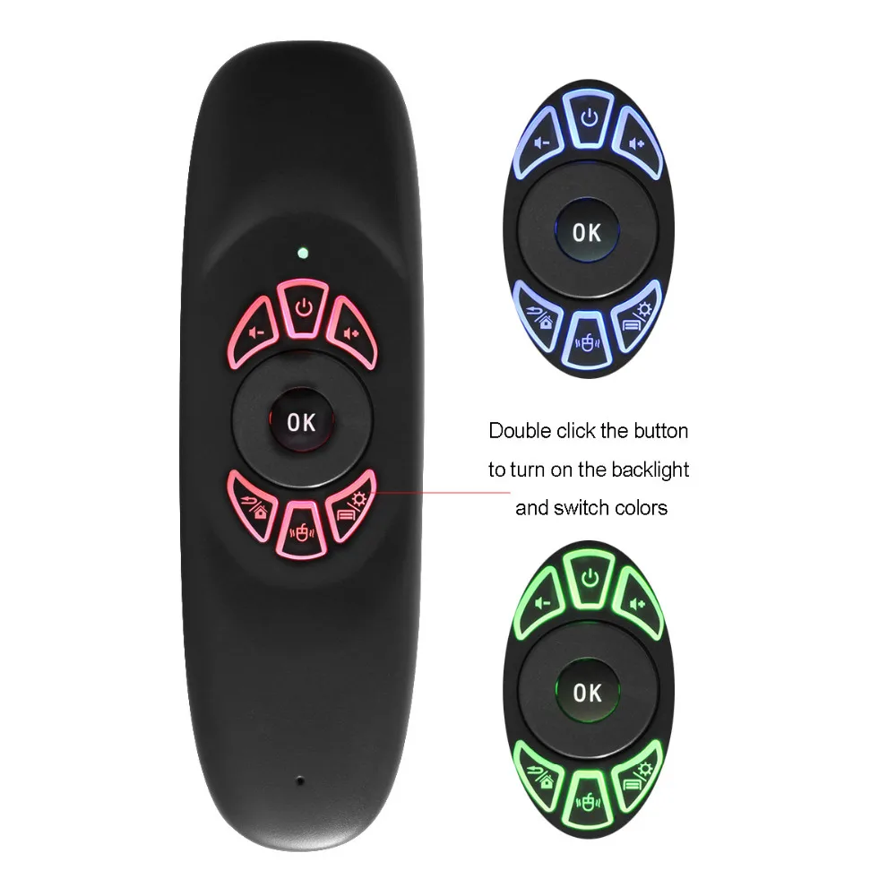 Portable 3-in-1 2.4 Mini Wireless Smart and Air Mouse Backlit Keyboard Android TV Box
