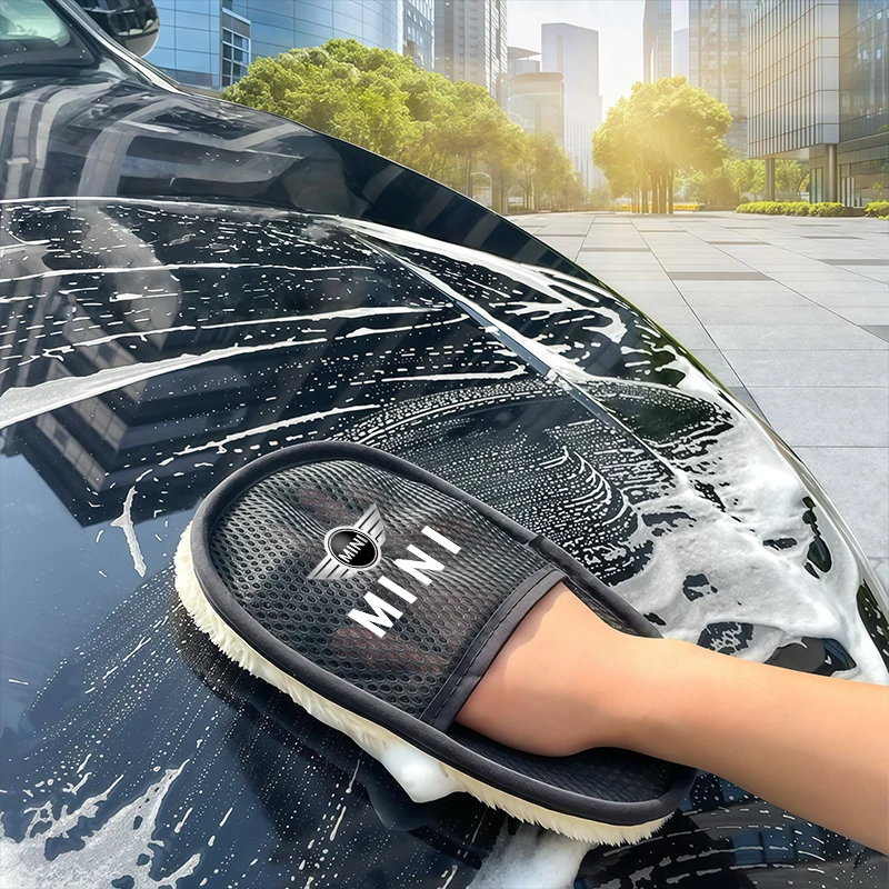 Sarung Tangan Pembersih Mobil Alat Cuci Mobil Pemoles Wol Sikat Lembut untuk Mini Cooper JCW Works F54 F55 F56 F57 F60 R50 R52 R53 R55 R56