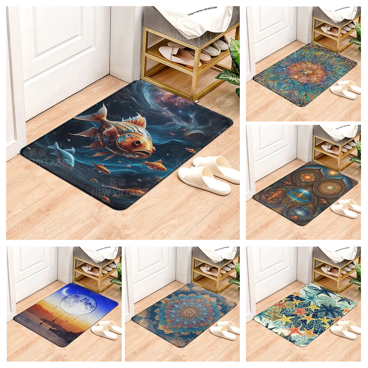 House entrance carpet Home door mat Modern Nordic style Room Bath Foot bathroom non-slip Kitchen water absorption rugs Abstract