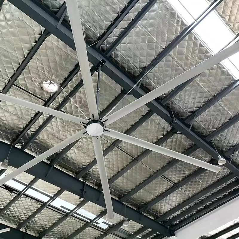 Hvls Fan 1.5kw 7.3m Industrial Axial Flow Ceiling Fan Large Capacity for Cooling in Gyms Shopping Malls Warehouses Factories - view 4