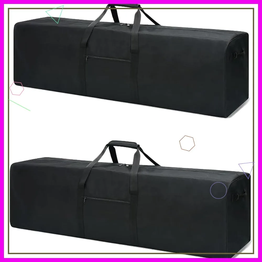 

52 Inch Large Duffle Bag for Travel, Sports Gear Storage with Lockable Zippers, Long Duffel for Camping Tripod (Black, 2-Pack)