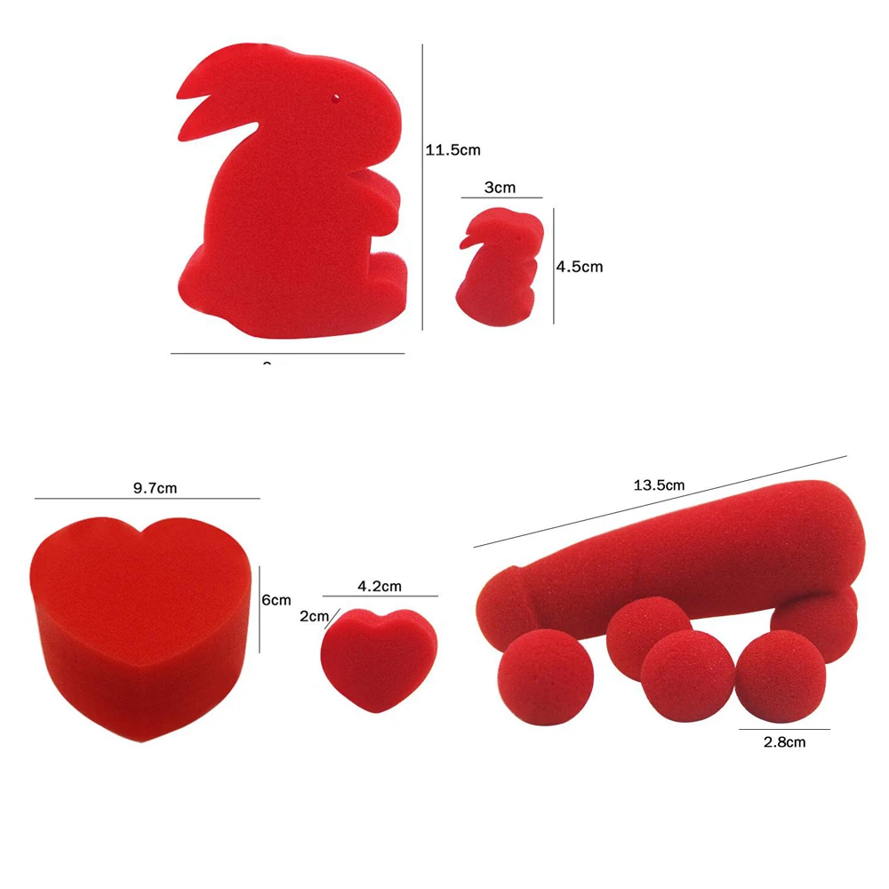 Multiplying Sponge Hearts Rabbit Close Up Magic Tricks For Professional Magicians