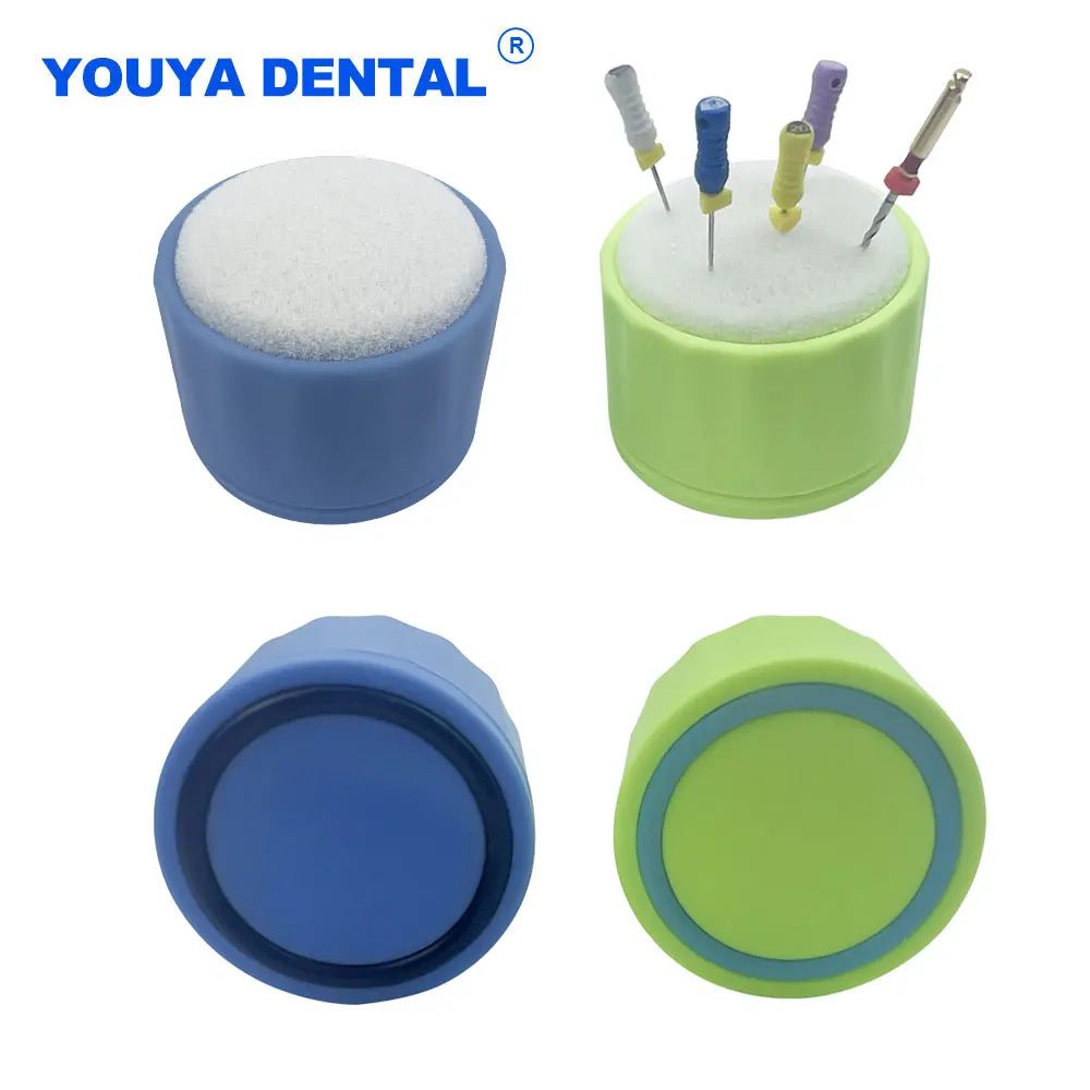 Small Round Endo Stand Cleaning Dental Endo  Root Canal File Cleaning Table Drills Block Holder Autoclavable Dentistry Box