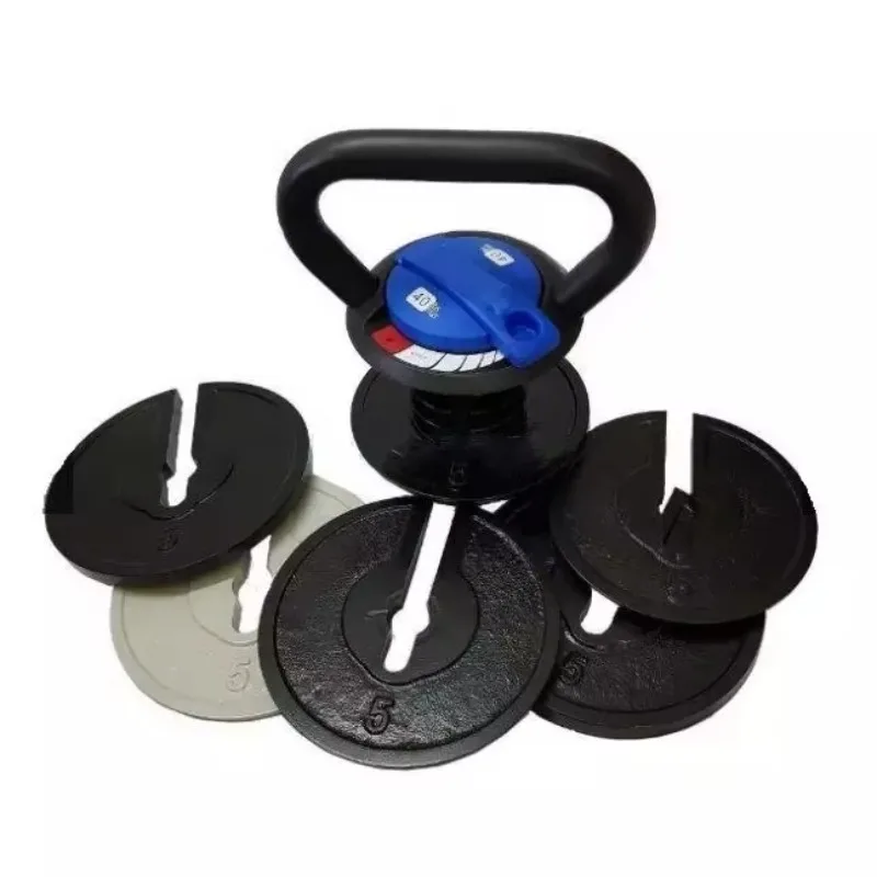 DUTRIEUXAdjustable Round Chrome Dumbbell Kettlebell Set Durable Gym Weights for Home Fitness Exercise