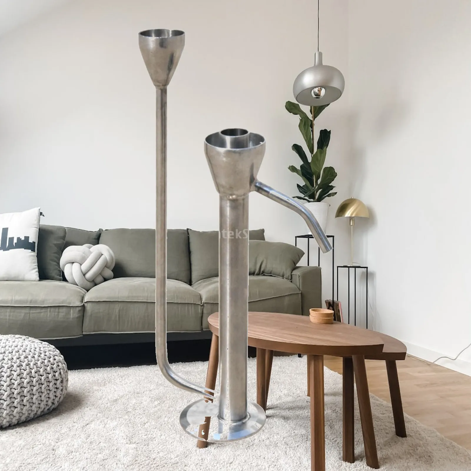 Vertical Stainless Steel Drink Dispenser for Bar Counter with Wide Funnel and Spout