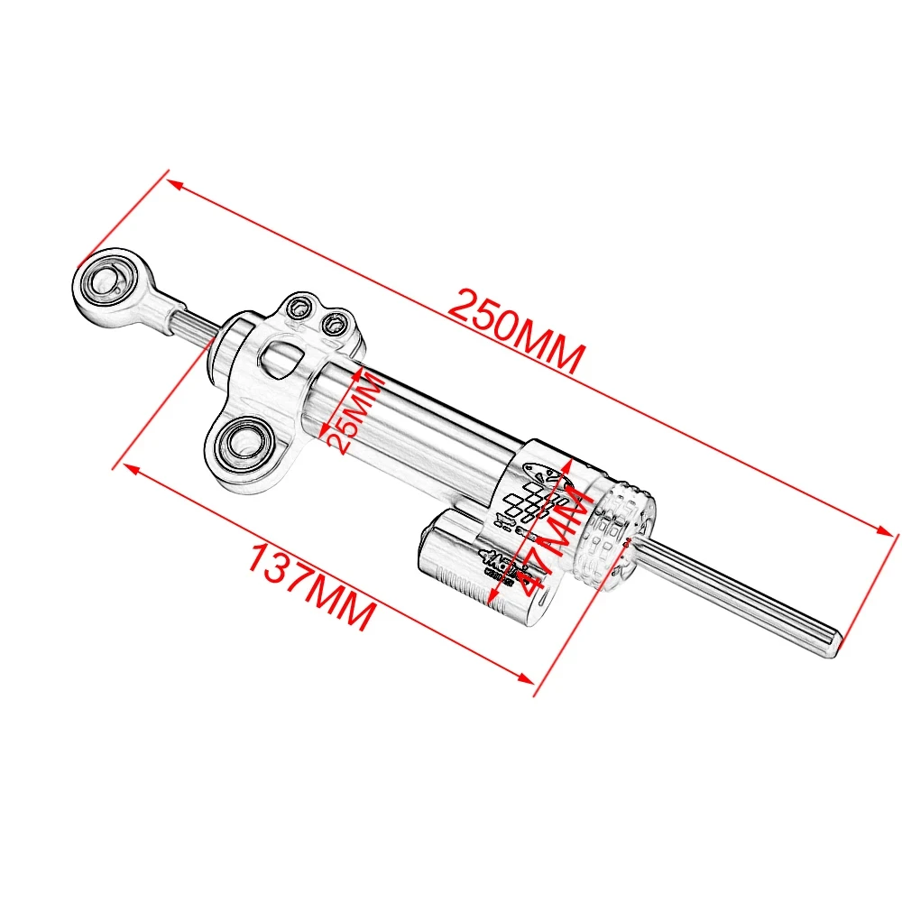 Universal Motorcycle Adjustable SteeringDamper StabilizerforYamaha MT10,MT-07MT09, ZX6R, YZF, R6, CBR650R, CB1000R, 345mm, 255mm