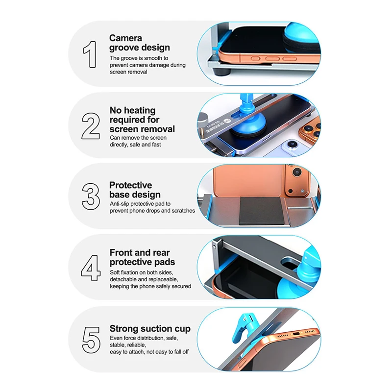 

SUNSHINE SS-601G No Heating Screen Separation LCD Screen Splitter Fast Screen Removal Phone Fixture Repair Tool