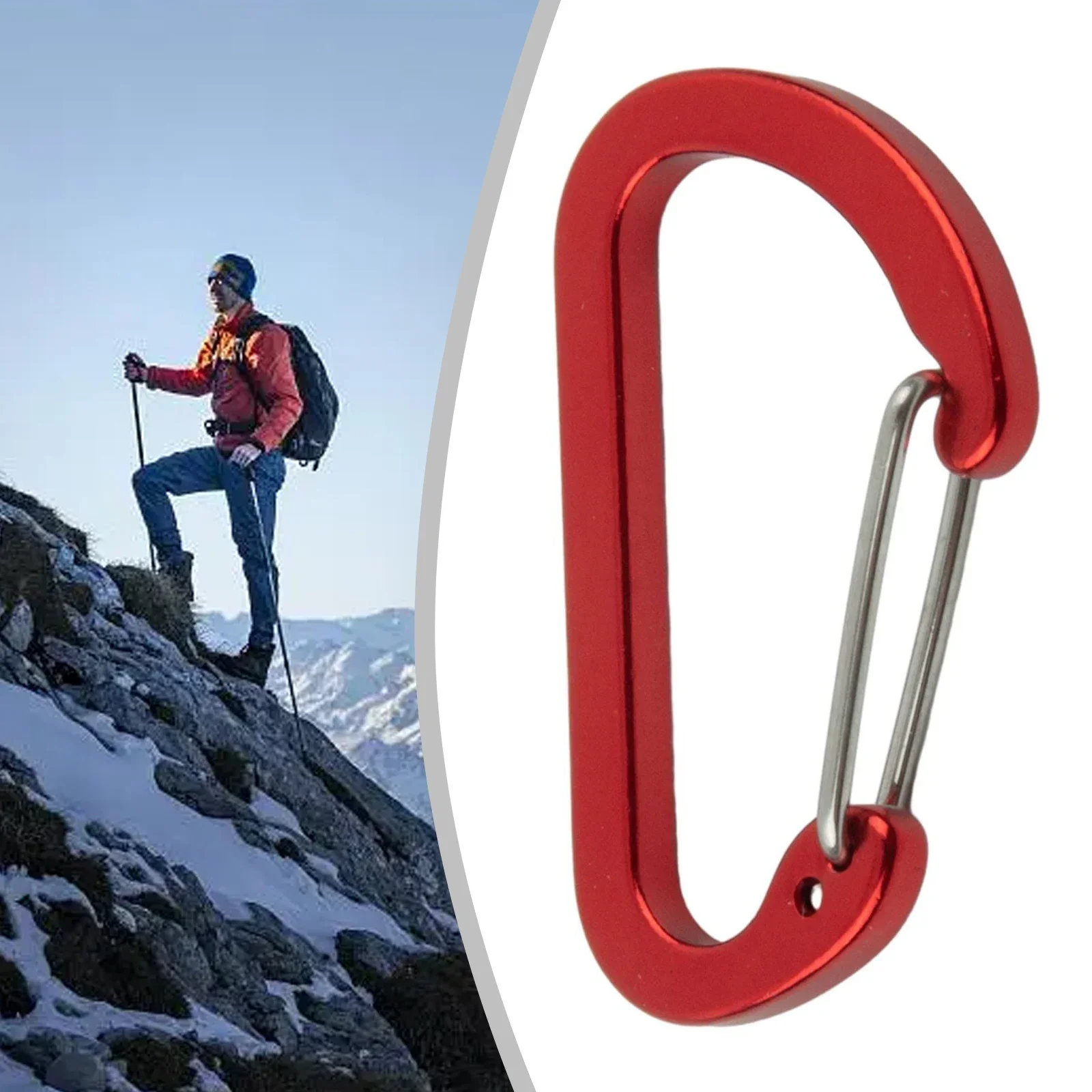 Spring Hook Clip Carabiner Keychain Outdoor Climbing 1pc 40x25x4mm Aluminum Alloy Camping High Performance Brand New