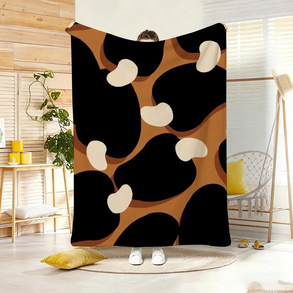 Artwork V-Vintage American Leopard Print Throw Lightweight 240g Flannel Blanket Soft Skin-friendly for Summer Cooling
