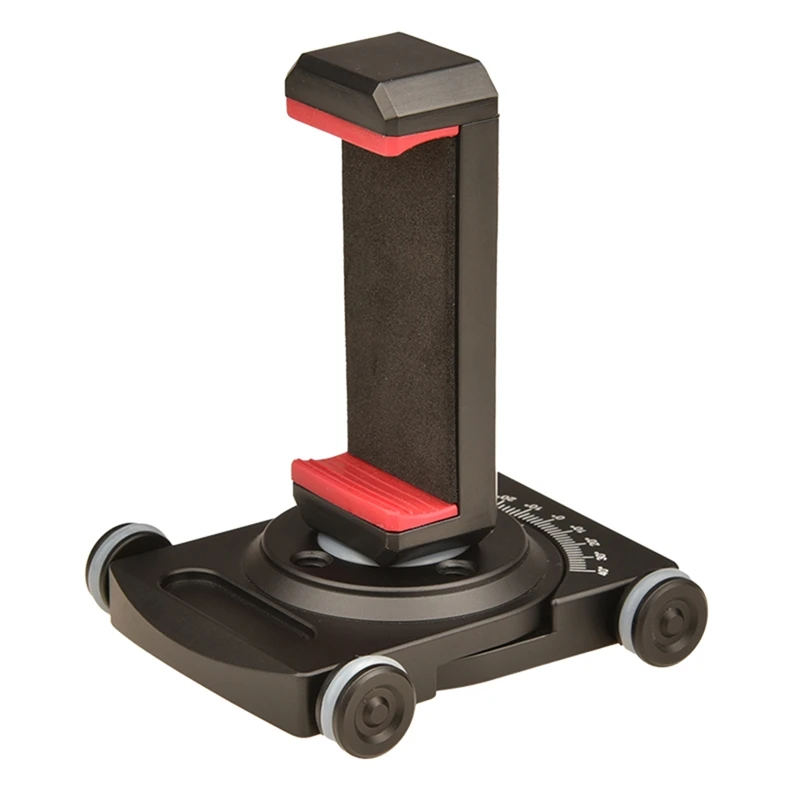 Slider kamera ดอลลี่พร้อมหัวบอลและที่ยึดโทรศัพท์แท่นวางบนโต๊ะ4ล้อตัวเลื่อนแบบแมนนวลพร้อมพาโนรามา360 ° สำหรับ DSLR ใช้งานง่าย