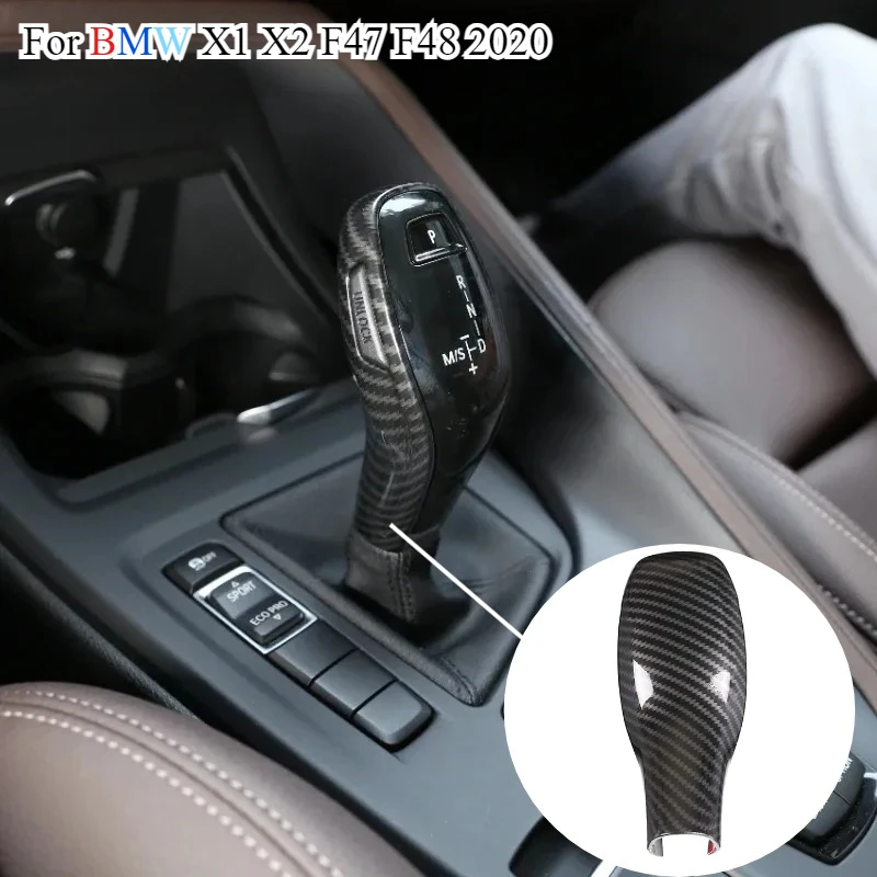 

For BMW X1 X2 F47 F48 2020 ABS Carbon Fiber Car Gear Shift Knob Cover Trim Sticker Interior Car Modification Upgrade Accessories