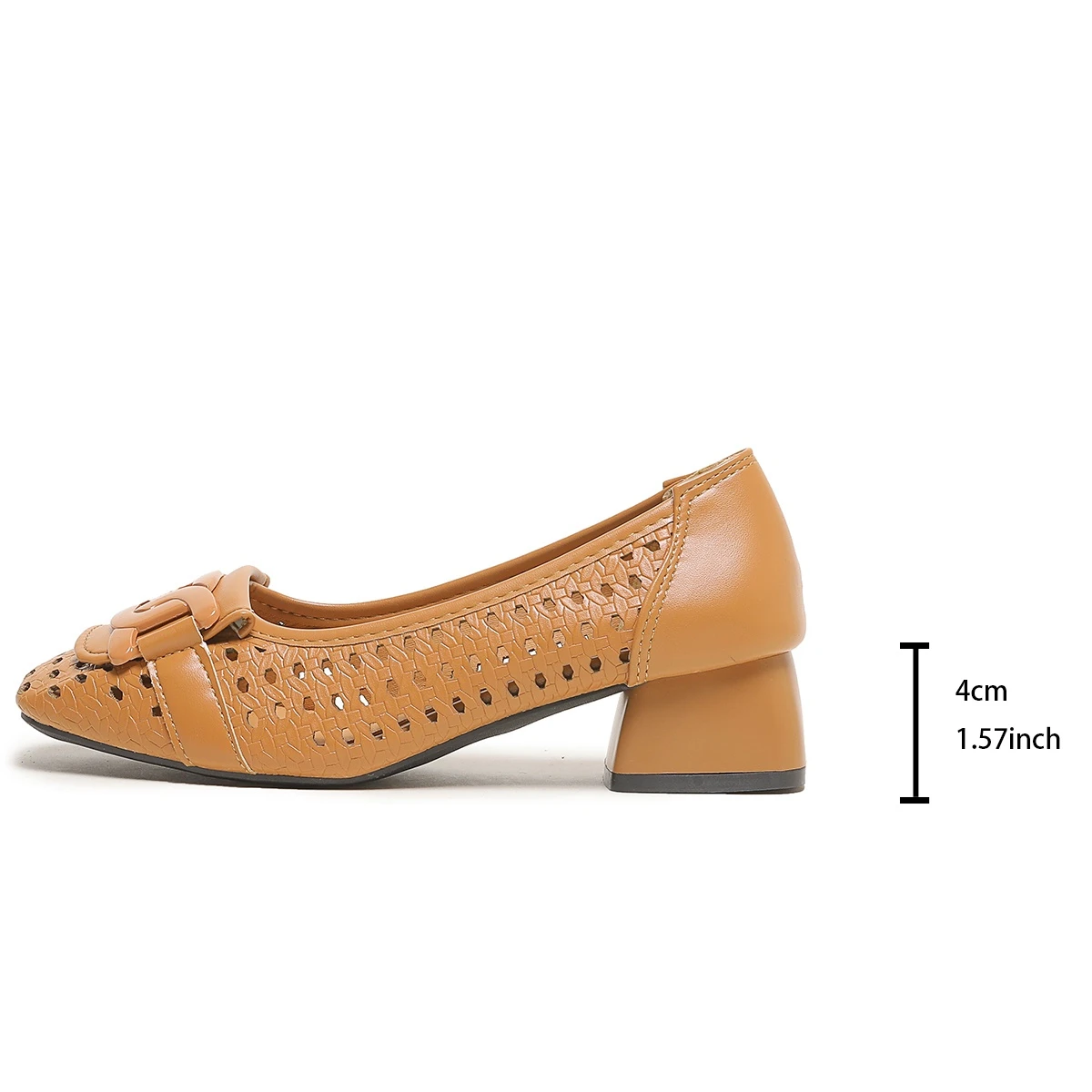 Französische Retro Damen Pumps geflochten, elegante Blockabsatz Schuhe atmungsaktiv mit quadratischer Zeappe, Luxus hohle Sandalen für Büro und Alltag, Designer Sommerschuhe Vintage Stil bequem