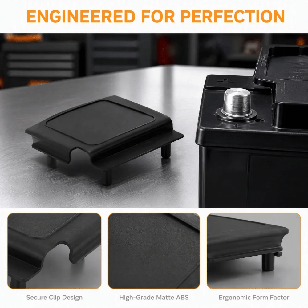 Firm Fit ABS Battery Terminal Cover Black 5Q0971813A Battery Cover Cap Car Battery Terminal Cap Terminal Protection
