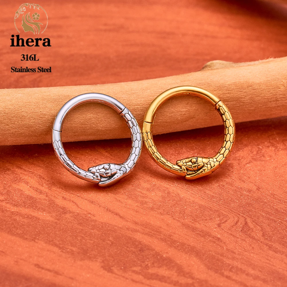 Edelstahl Gothic Runde Schlange Nasenring 16G Septum Knorpel Tragus Conch Helix Punk Ohrring Hoops Piercing Schmuck