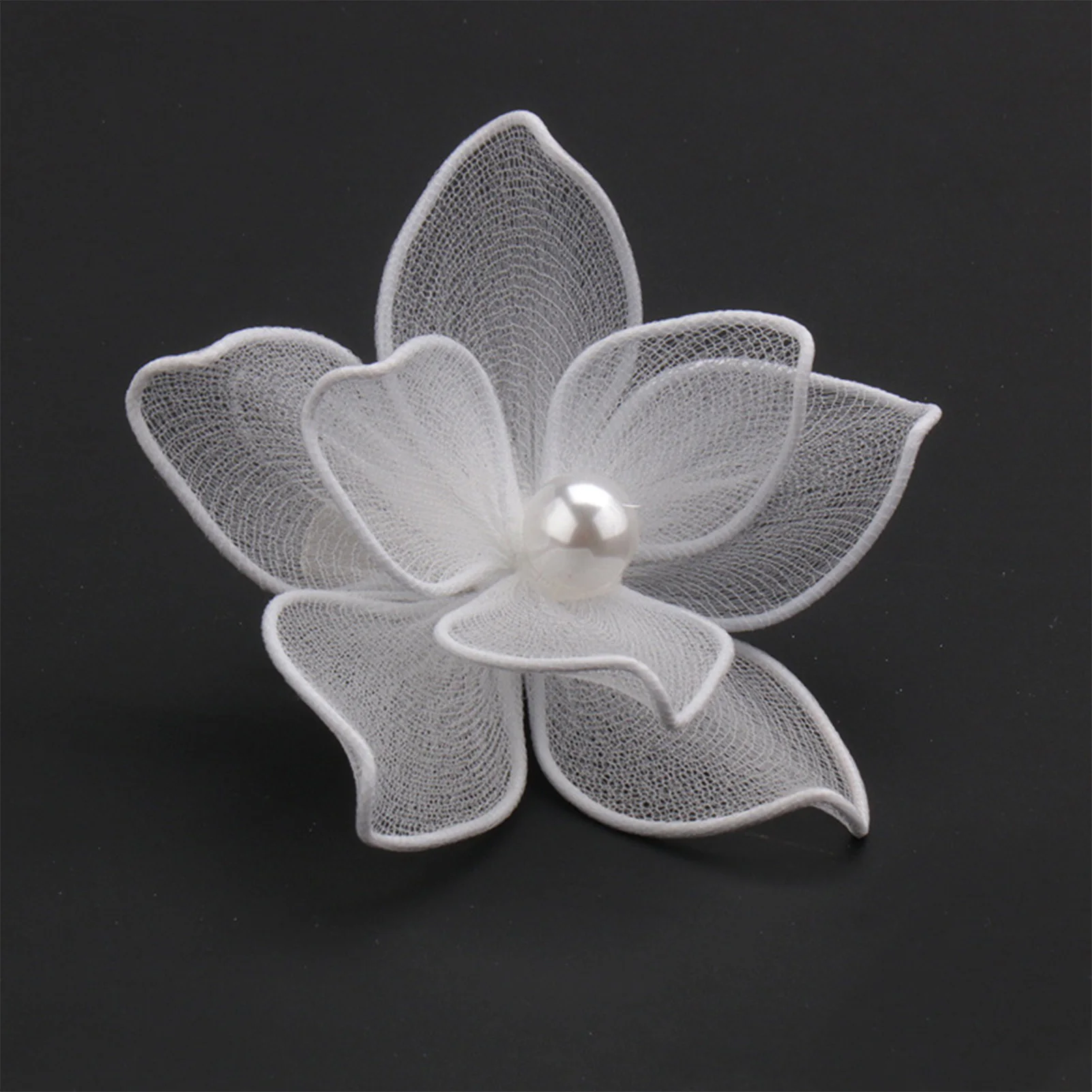 Handmade White Silk Flower Hairpins Elegant Wedding Hair Jewelry Bridal Headdress Floral Hair Clips Women Pearls Headpieces