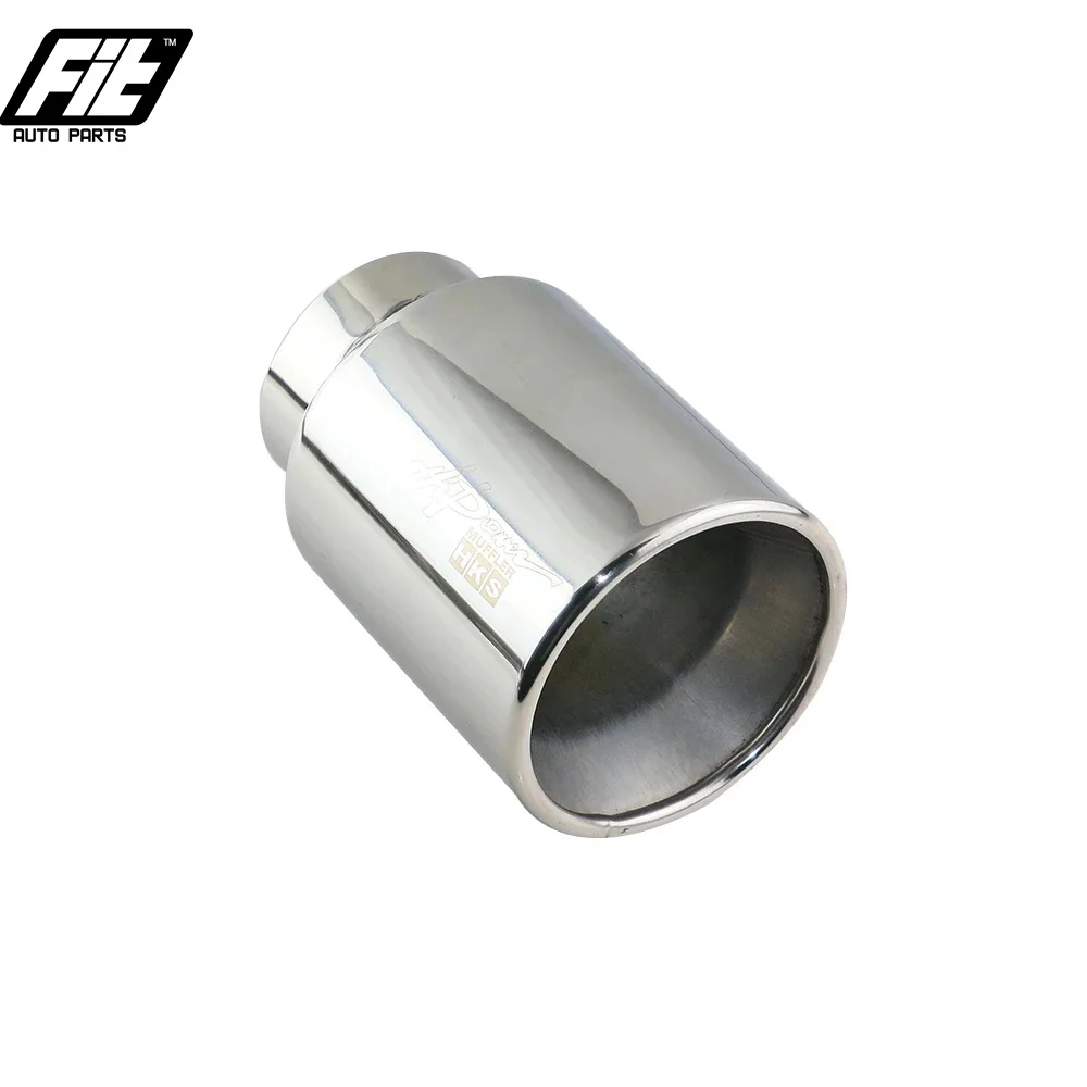 Universal Stainless Steel Car Exhaust End Tip Interface 51mm 76mm Slant Round Outlet for H S Auto Muffler Tail Pipe Silver