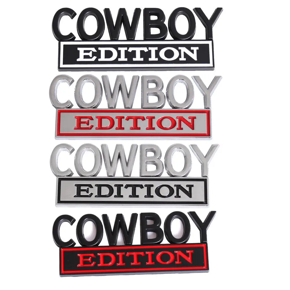 2pcs COWBOY EDITION Emblem Fender Tailgate Exterior Decoration Badge Decal Sticker