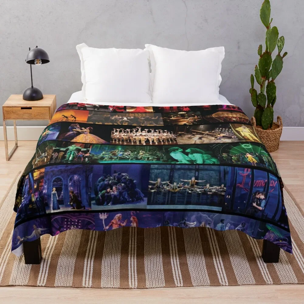 

Rainbow Collage of Broadway Sows Throw Blanket Summer Thermal Blankets