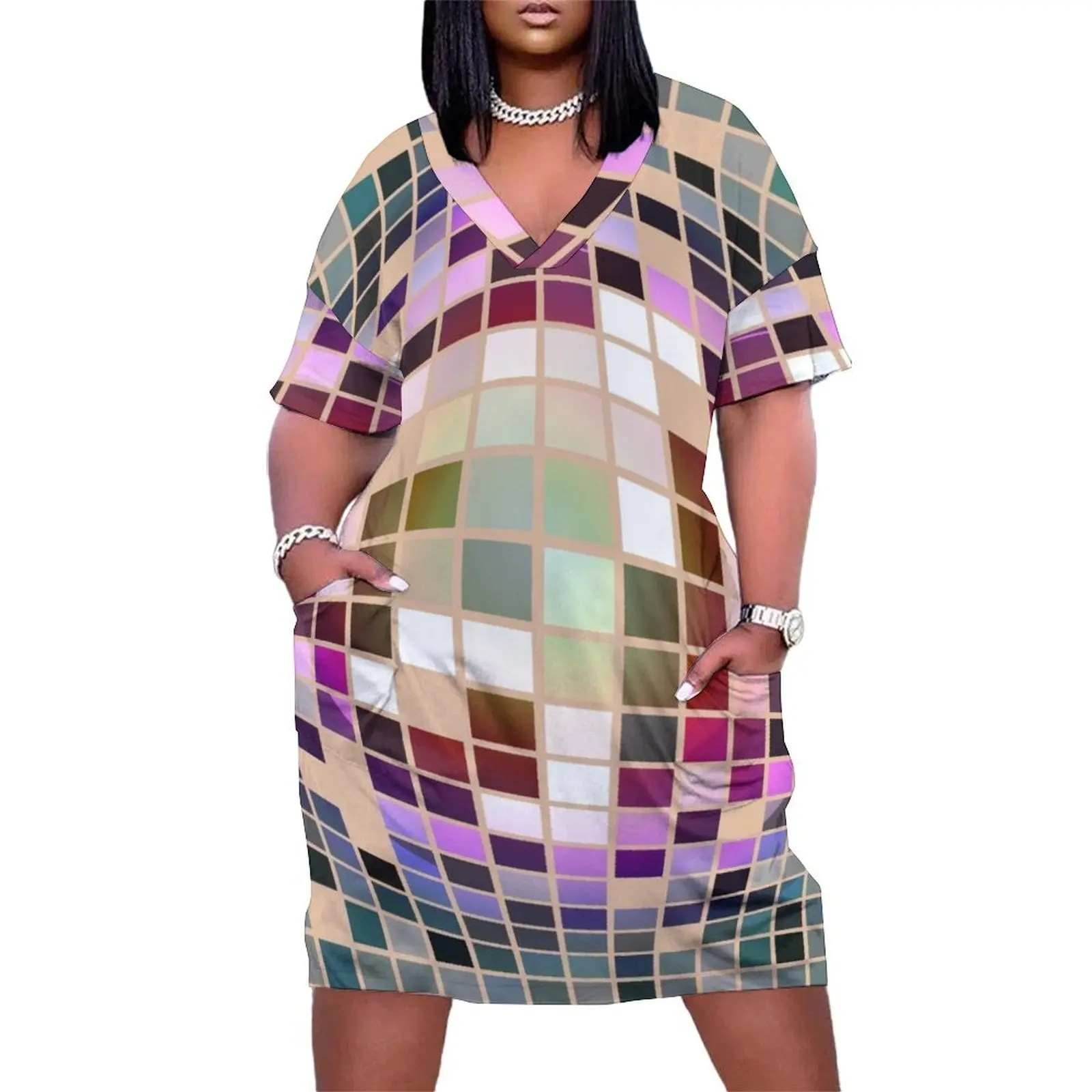 Victor Vasarely Homage 77 Loose Pocket Dress woman dress purple dress dresses for women summer outfits for women 2025