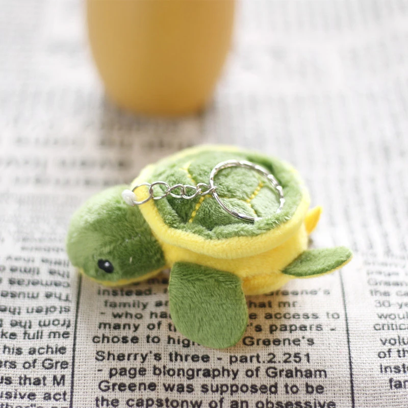 8/10cm Cute Cartoon Mini Turtle Doll Keychain Pendant Girl Woman Bag Doll Plush Toy Key Ring Jewelry Small Gift