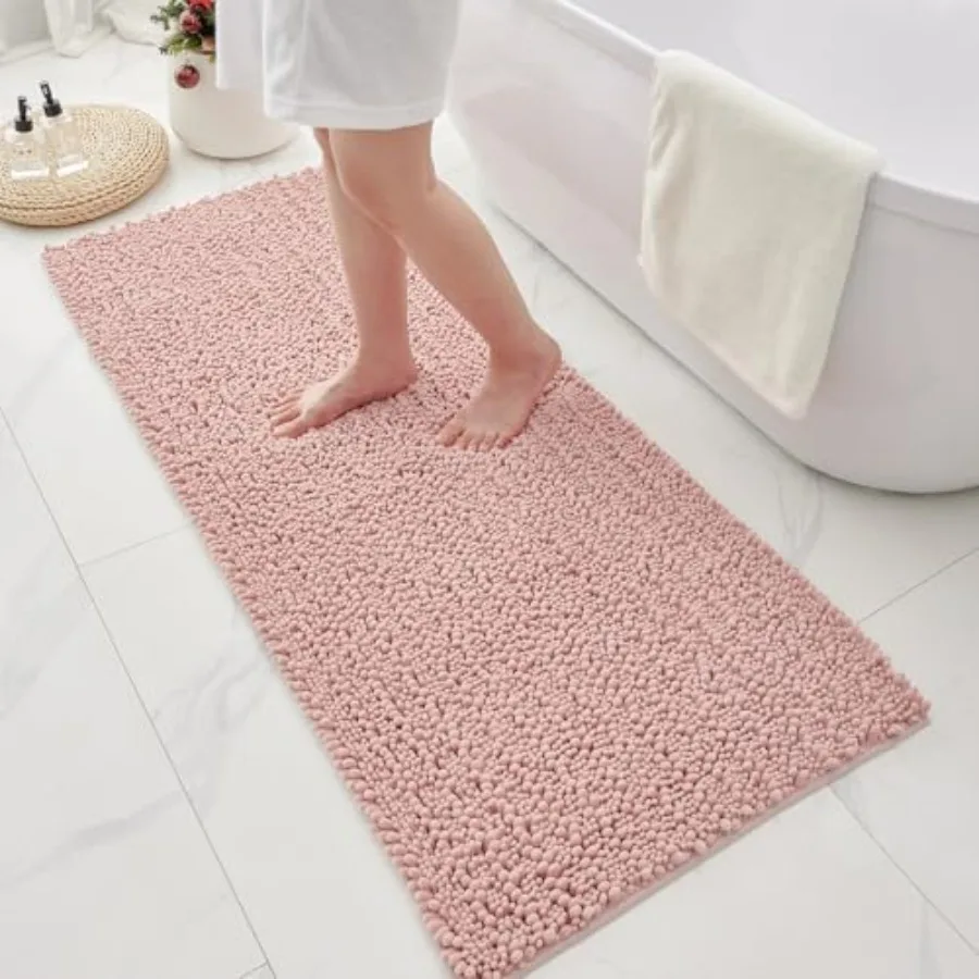 

Коврики для ванной нескользящие, моющиеся, 60x24, особо толстые, мягкие, из шенилла, впитывающие, с высокой плотностью ворса, с нескользящей основой, быстросохнущие