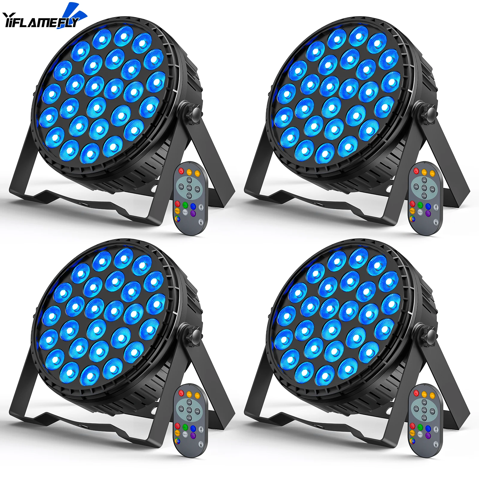 Yiflamefly 216 واط 4 قطعة RGBW 4 في 1 الاسمية ضوء المرحلة ضوء المرحلة تأثير الضوء DMX512 ل KTV مسرح قاعة المرحلة بار الحفل