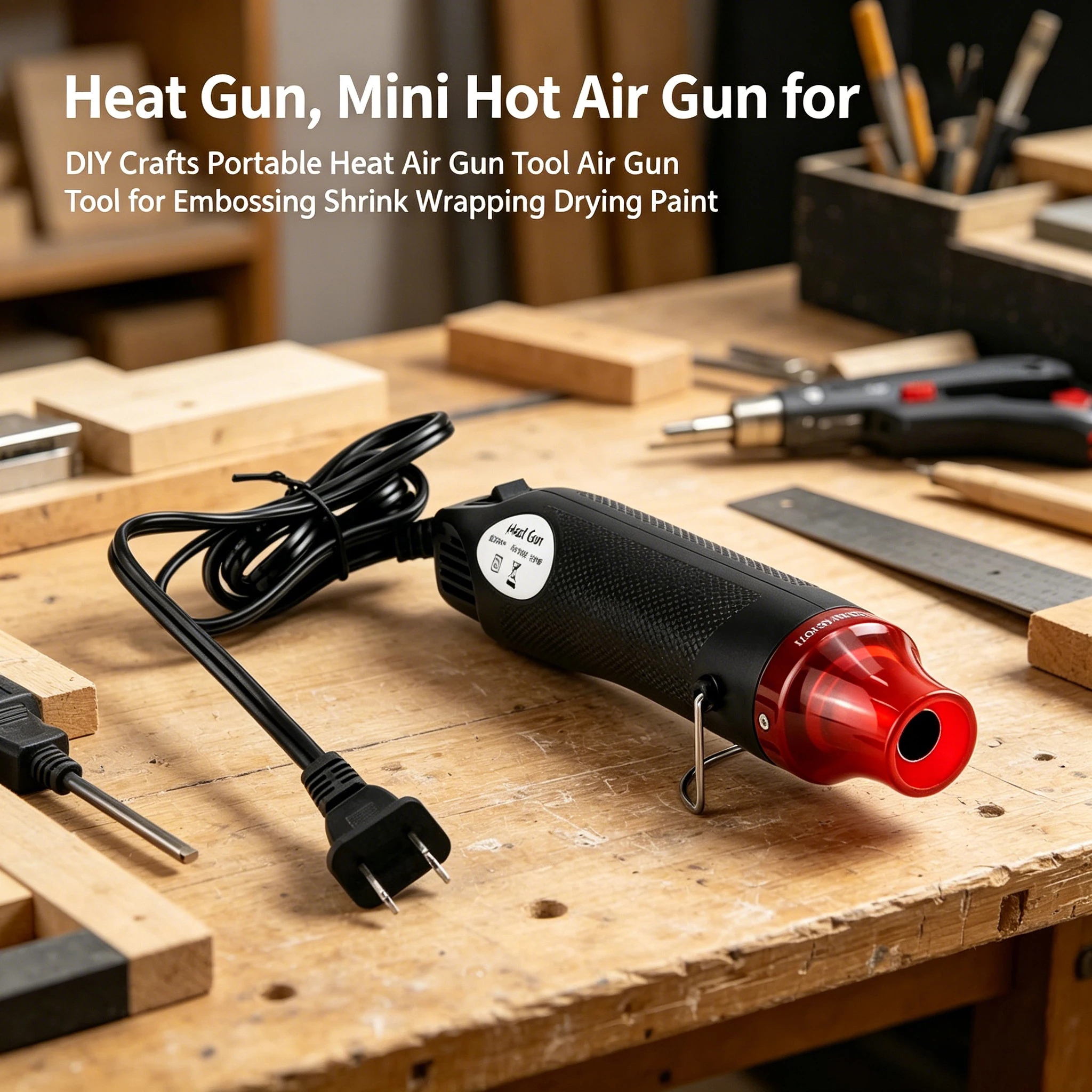 

Мини-термофен для рукоделия, портативный тепловоздушный пистолет для тиснения, термоусадочной пленки, сушки краски, 220В/110В, 300Вт