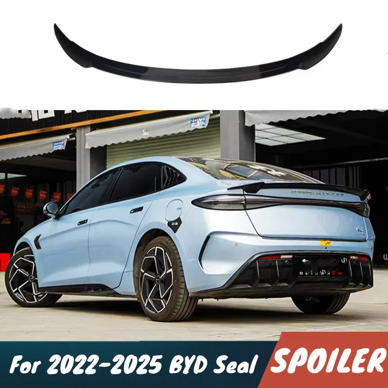 

Для 2022-2025 BYD Seal EV DM-i Автомобильная задняя крышка багажника, спойлер, крылья, черный карбоновый комплект кузова, аксессуары для внешней тюнинга, часть