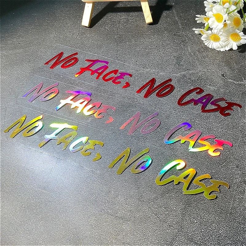 

NO FACE NO CASE Лазерные наклейки для мотоциклов Водонепроницаемые виниловые наклейки для мотоциклетного шлема Велосипедная верхняя трубка Универсальное украшение