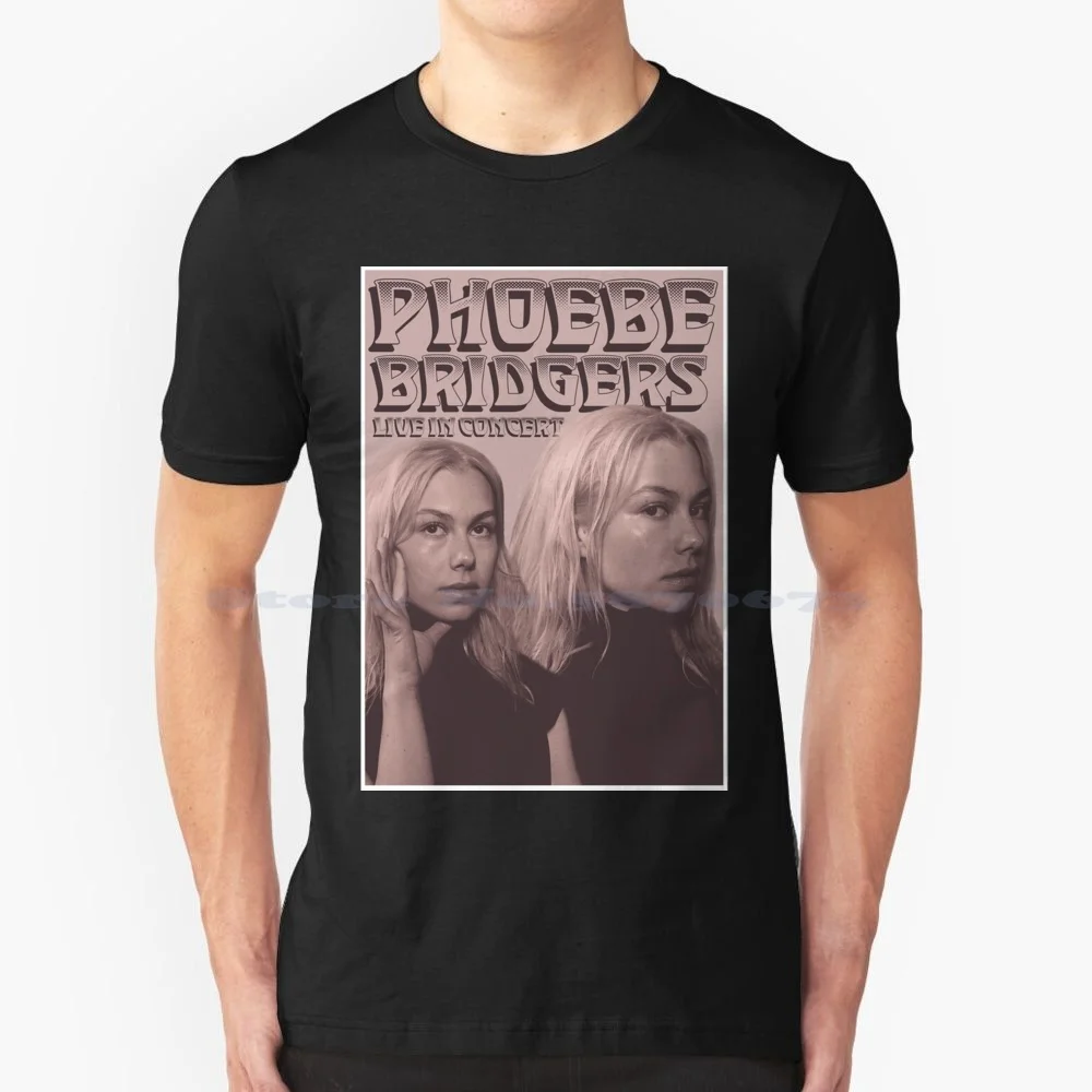 Vintage Phoebe Poster T Shirt 100% Cotton Tee Vintage Retro Music Punisher Love Phoebe Bridgers Cool Indie Aesthetic Beautiful