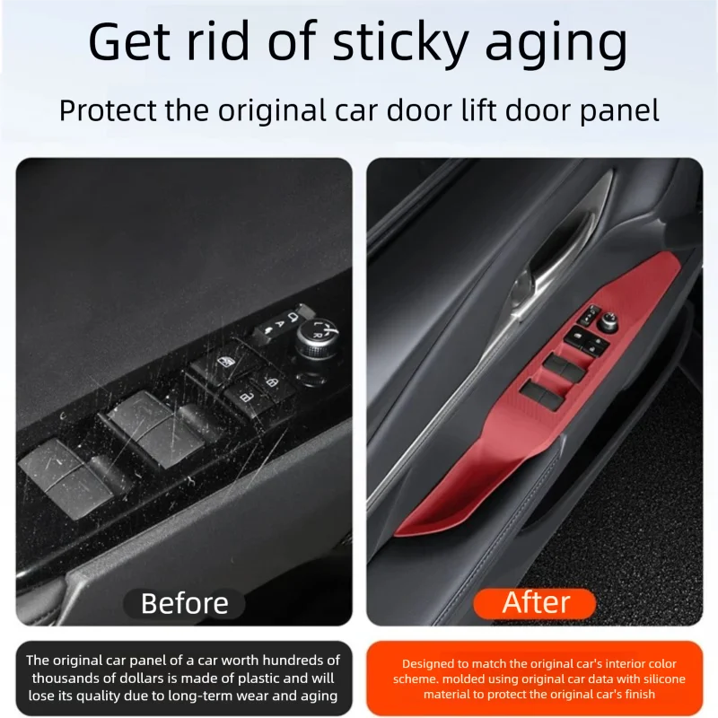 

Car Door Armrest Protective Mat For Toyota Camry XV80 Body Kit XV70 2017-2026 2018 2019 2020 Silicone Lift Panel Pad Accessories