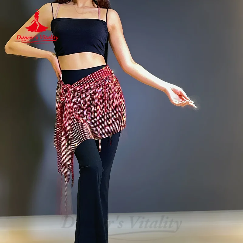 

Аксессуары для танца живота, для пожилых людей AB, треугольная поясная цепочка с кисточками и камнями, женский шарф для соревнований по танцам живота