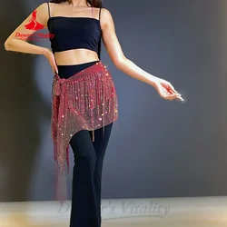 Belly Dancing Performance Accessories Senior AB Stones Tassel Triangle Waist Chain Women's Belly Dancer Competition Hip Scarf
