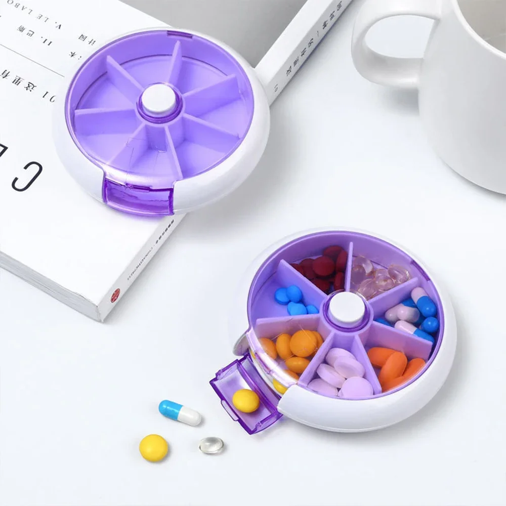 Portable Pill Box Weekly Rotating Split Fruit Points Drug Carry with You Mini Medicine Boxs Medicine Travel Pillbox Таблетница