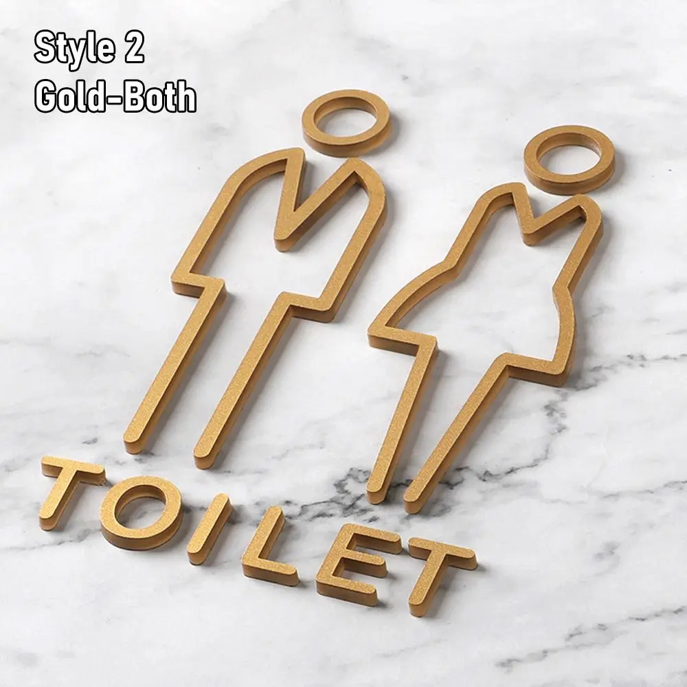 3D Men Women Toilet Signs WC Signage Shopping Mall Office Buildings Door Acrylic Plates Signage Board Reminder Wall Stickers