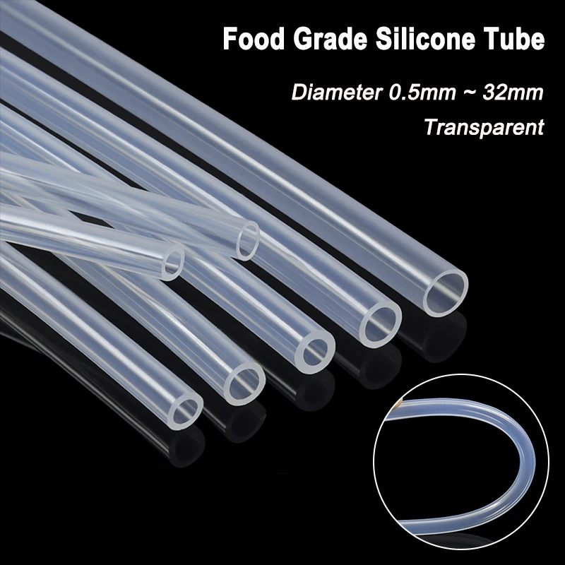 

2/5m Food Grade Transparent Silicone Tube Diameter 0.5 1 2 4 5 6 7 8 9 10 11 12 14 16 18 20 32mm Flexible Silicone Rubber Hose