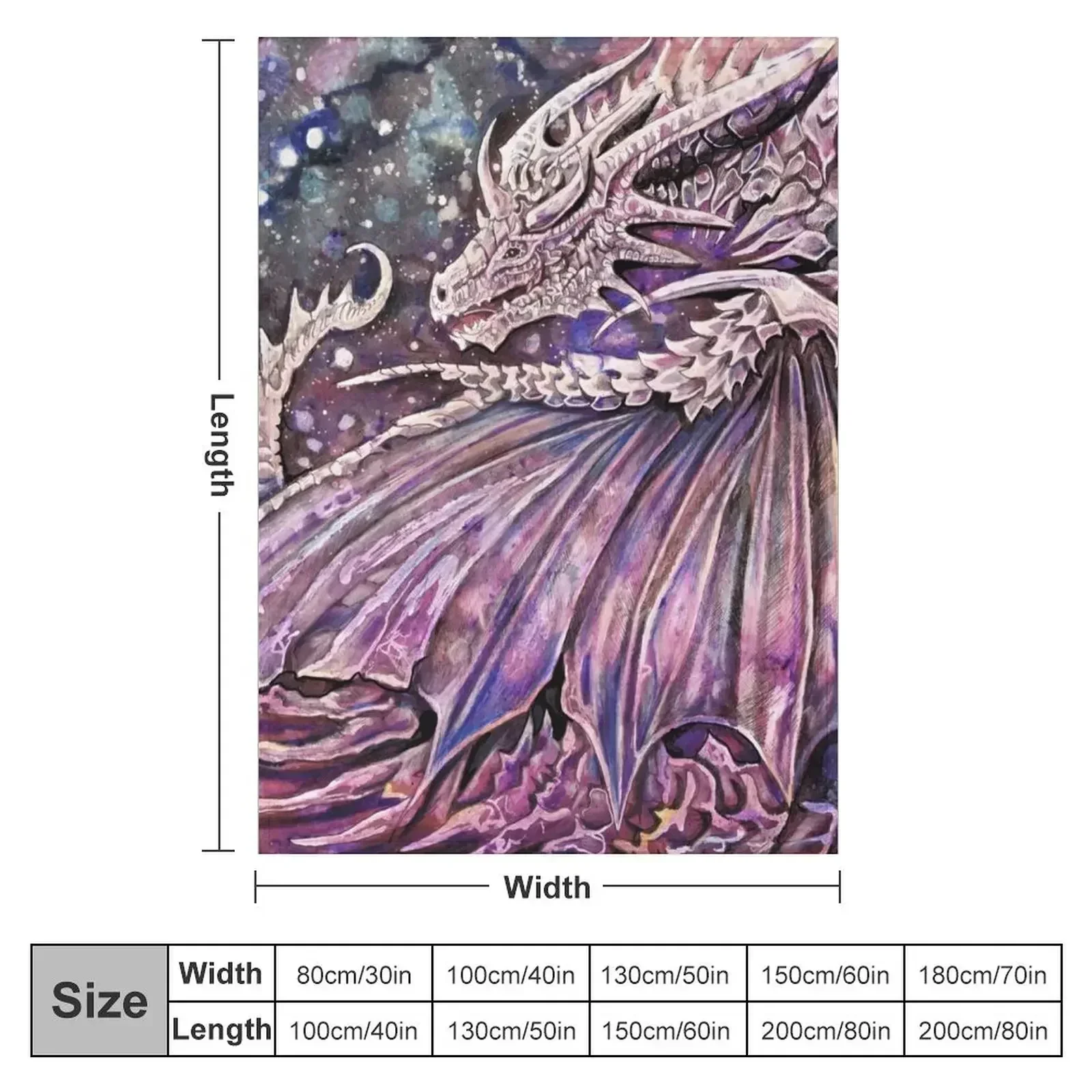 Undead Dragon Throw Blanket couch cozy soft plush fuzzy picnic outdoor blanket