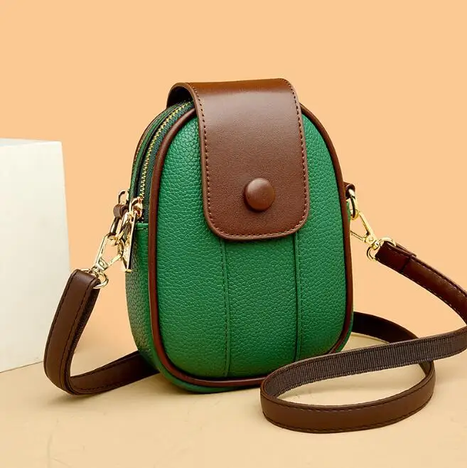 

Women's Leather Shoulder Bags Contrast Messenger Bag Designer Ladies Crossbody Bag Small Phone Bags