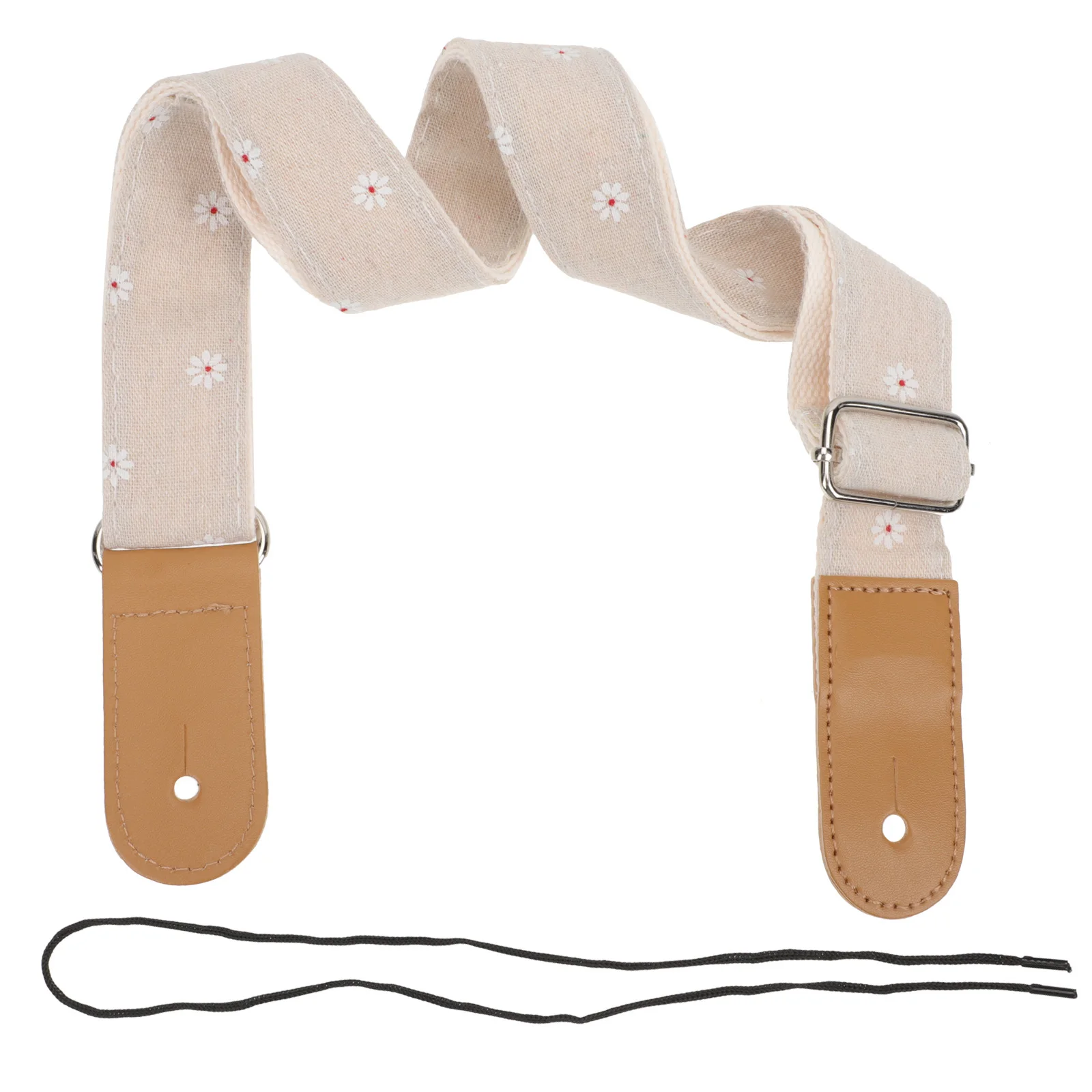 

Ukulele Belt Guitar Straps Cute Floral Cotton Linen Boho Embroidered Man Musical Instrument