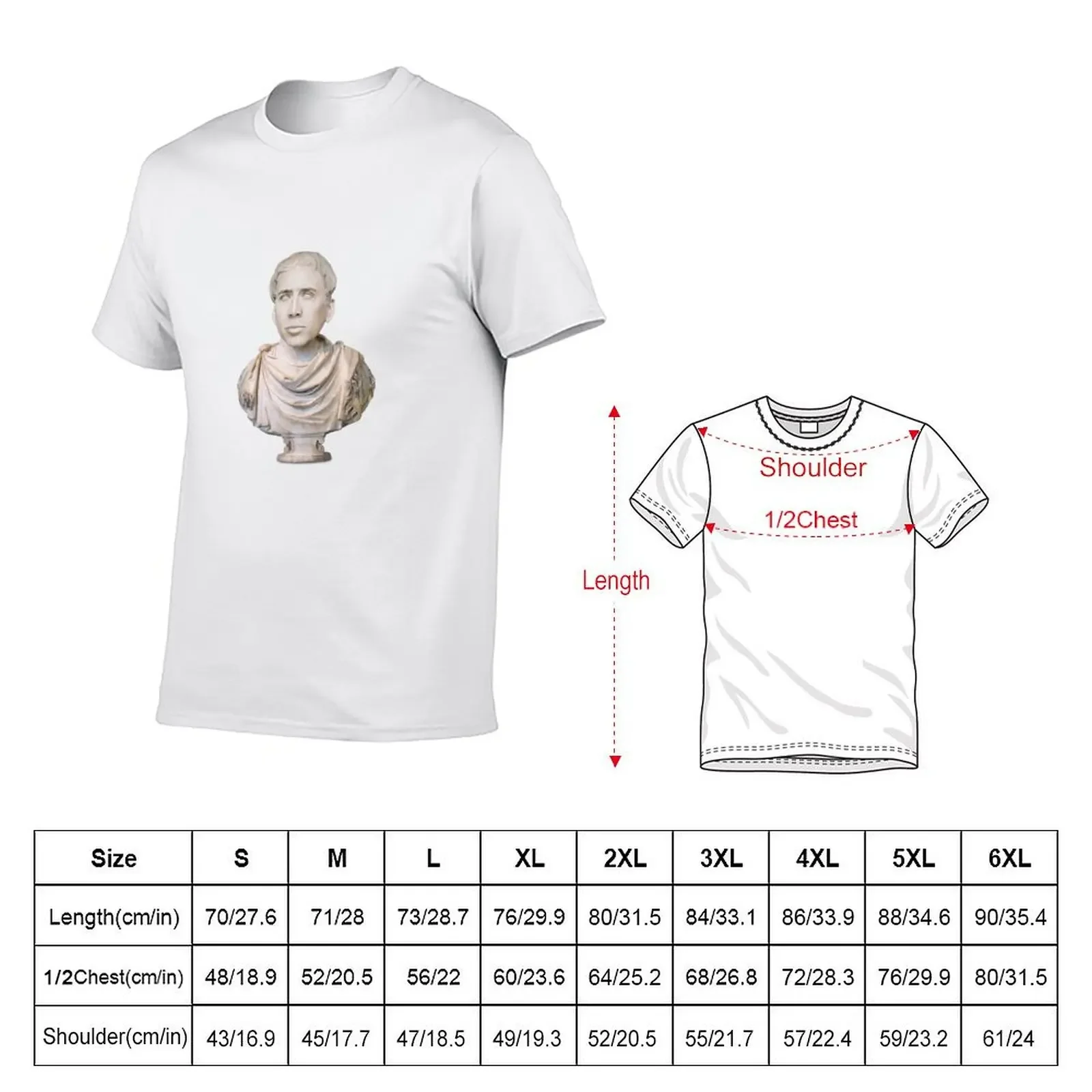 Classy Nicolas Cage Marble Bust T-Shirt Luxury man funny gifts oversized t shirt custom t shirt mens t shirts top quality