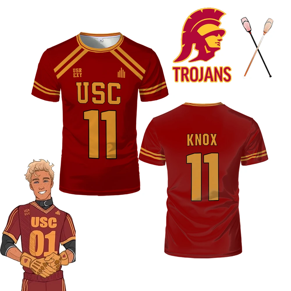 

All For the Game The Foxhole Court Lacrosse Hockey Jersey USC Trojans Cosplay Uniform Men's Breathable Sports T-shirt Kids Tops